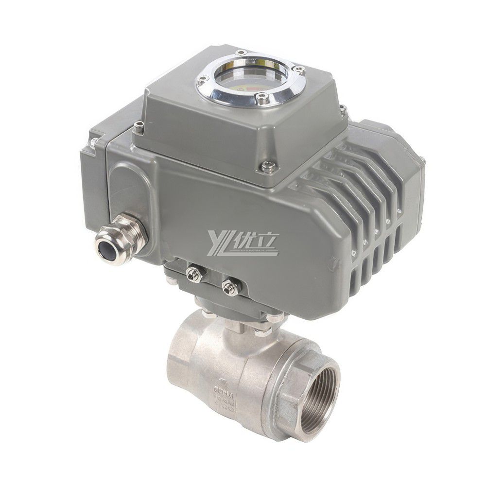 YOULI NPT BSP 1.6-10mpa High Temperature Stainless Steel 304 316 DC24V Motorized Electric Actuator 2 Piece Thread Ball Valve