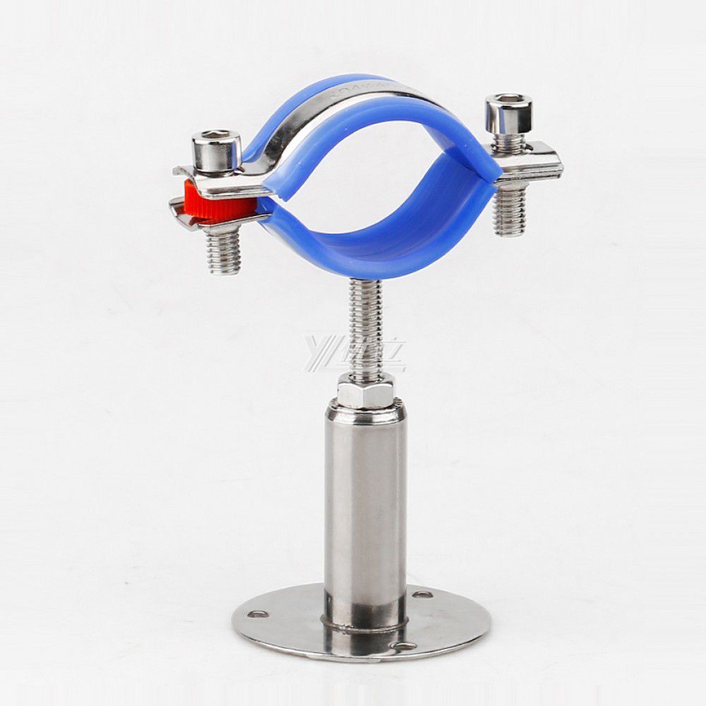 YOULI Sanitary Pipe Fittings Tube Hex Pipe Holder Stainless Steel 304 Regulate With Bracket Handle Welded Round Pipe Holder