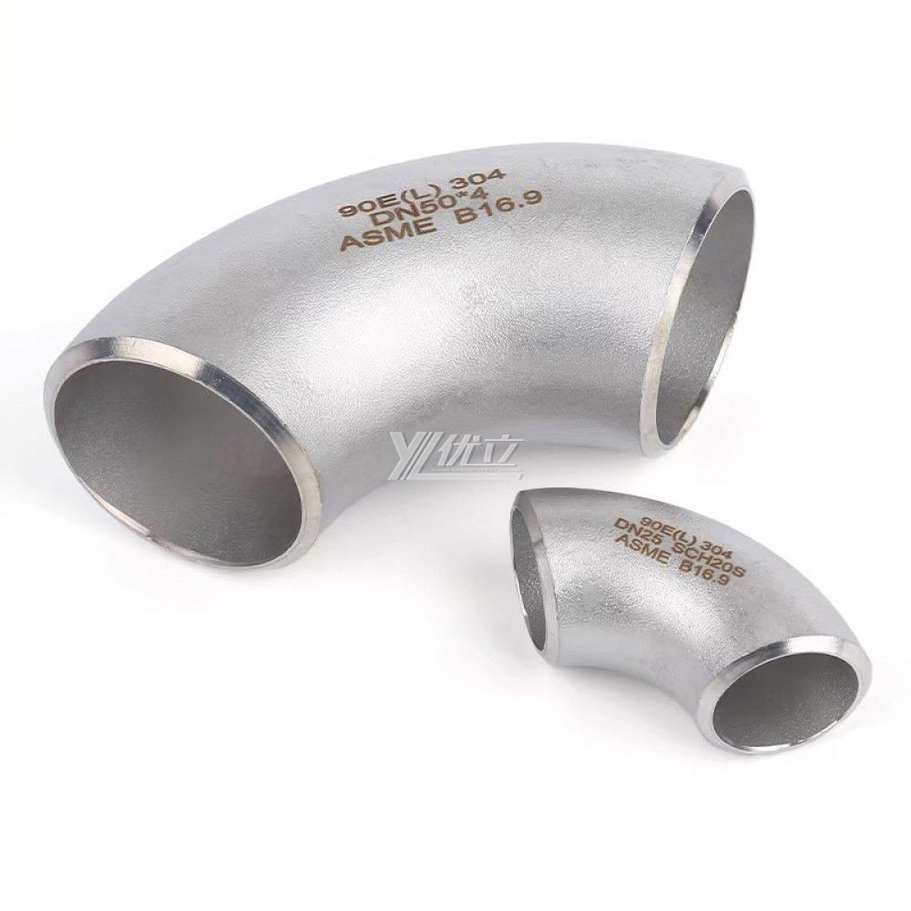 YOULI Industrial Shot Blasting Pickling Stainless Steel ANSI SCH40-SCH160  304 SS316L Pipe Fitting 90 Degrees Butt Welding Elbow