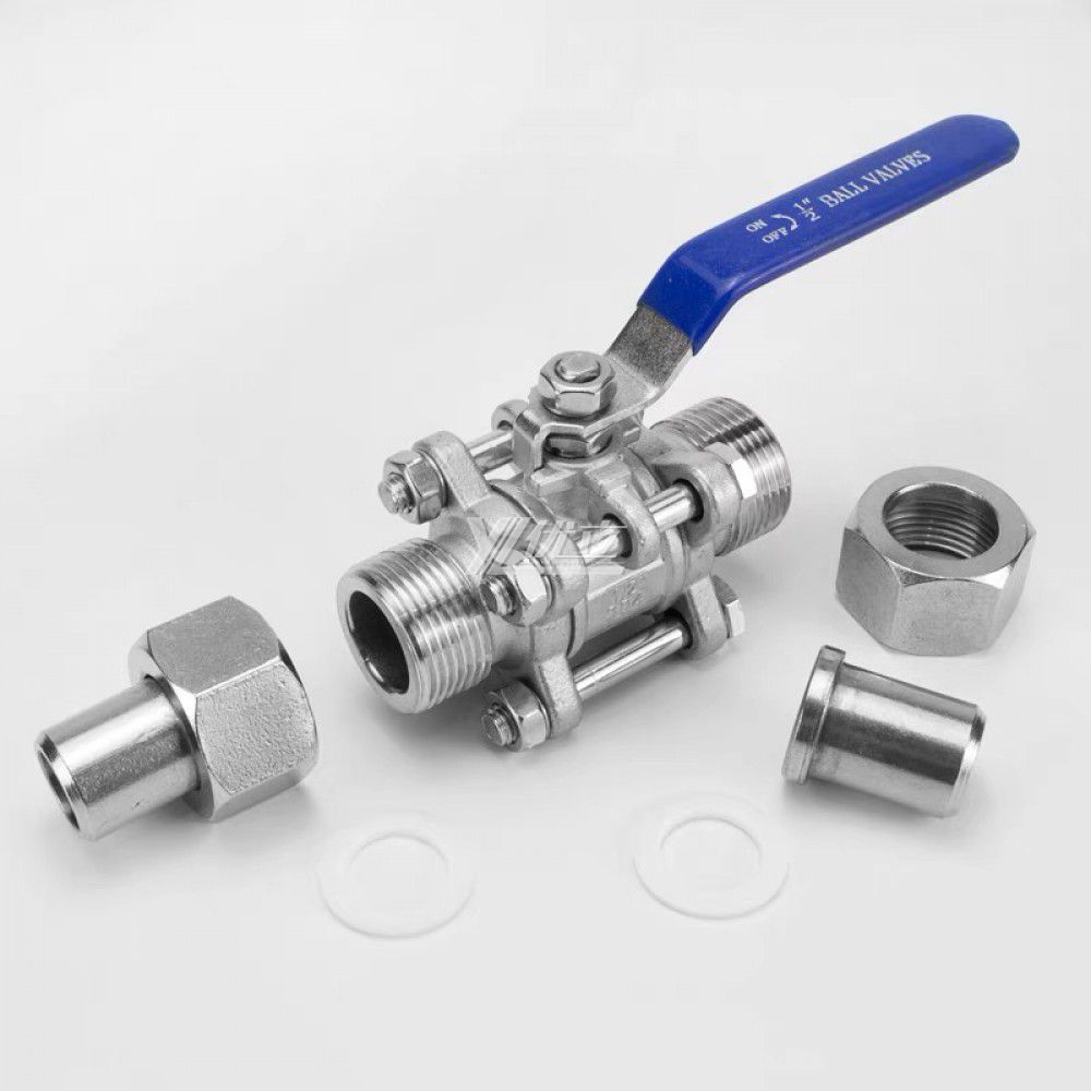 YOULI High temperature Water gas oil stainless steel 1000WOG PN16 304 316 lever manual 3PC butt Welded Union Ball Valve