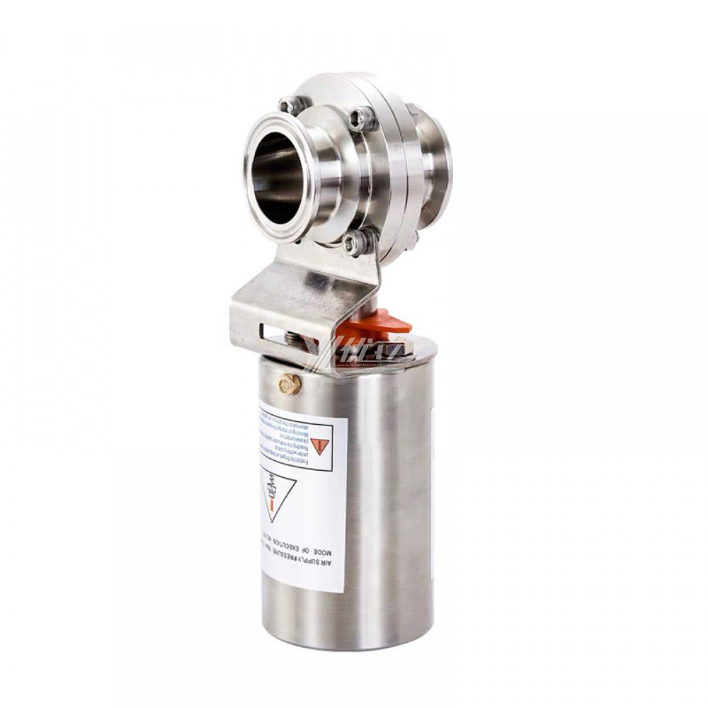 YOULI Hygienic Food Grade  Stainless Steel 3A/SMS/DIN 304 316 Silicon EPDM Sanitary Pneumatic Tri Clamped Butterfly Valve