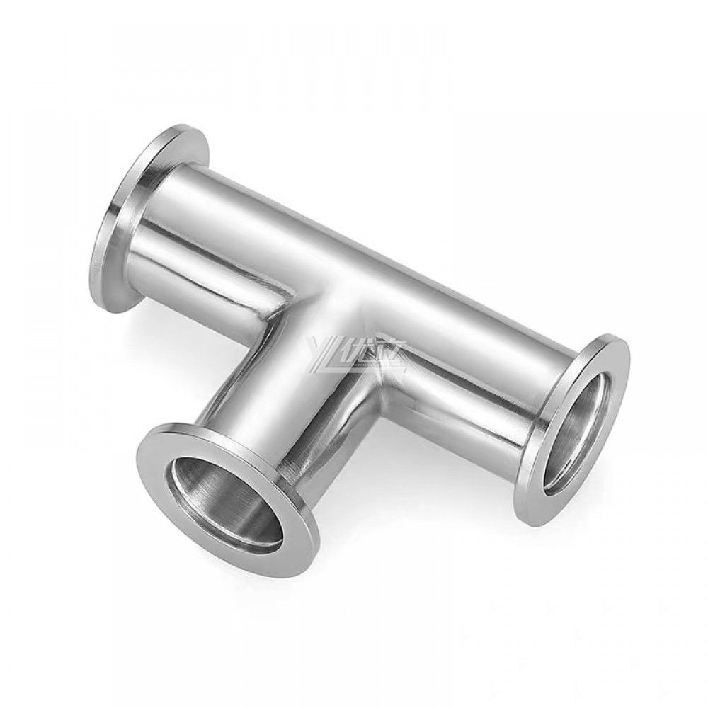 YOULI Hygienic Food Grade Sanitary Stainless Steel 304 SS316L KF25 KF40 KF50 3 Way Tri-clamp Pipe Fitting Vacuum Equal Tee