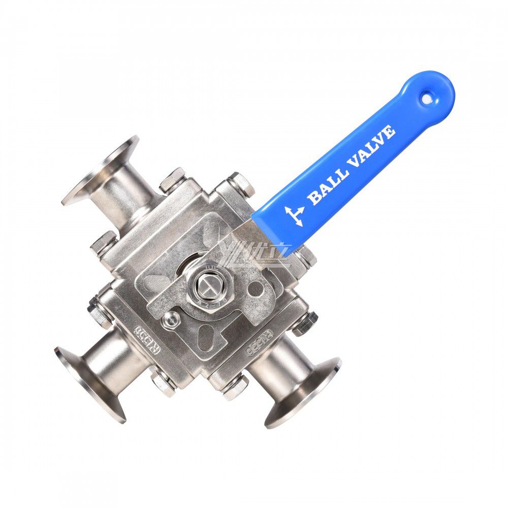 YOULI Hygienic Food Grade Stainless Steel 304 316L Non Retention Milk Beverage Sanitary Manual 3 Way Tri Clamped Ball Valve