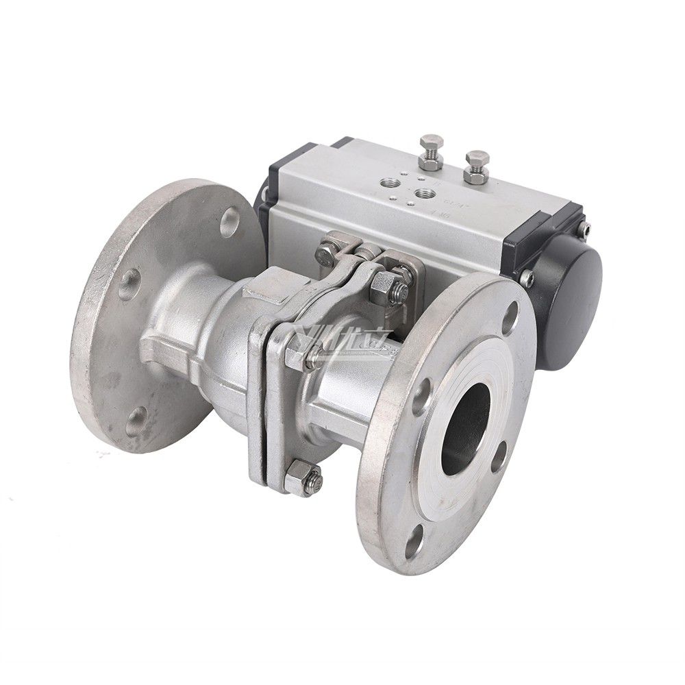 YOULI  High Temperature ANSI 150-300LB JIS 10K 304 316 Stainless Steel Pneumatic Actuator Flanged Ball Valve