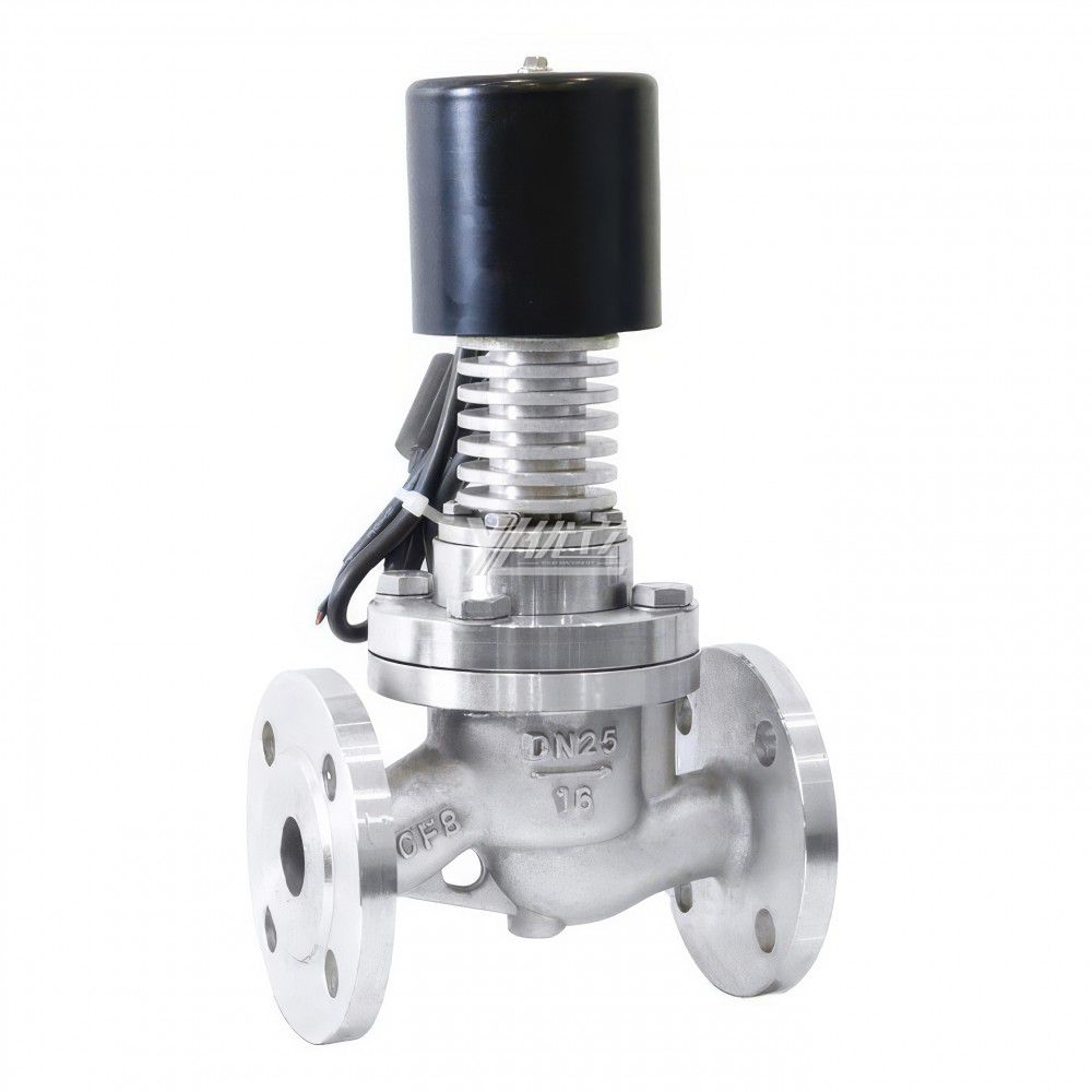 YOULI ZCG Stainless Steel 304 316 Explosion-proof Steam High Temperature with Cooling Rib AC220V DC24V Flanged Solenoid Valve