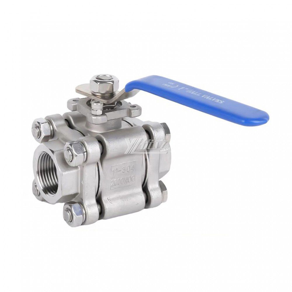 YOULI High Temperature  NPT BSP 2000wog PN64 Stainless Steel 304 316 Manual High Pressure 3PC Thread Ball Valve
