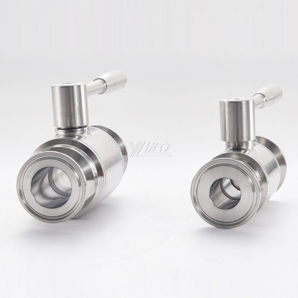 YOULI Hygienic Food Grade Stainless Steel 304 316L Beverage Milk Heavy Sanitary Manual Two Way Straight Tri Clamped Ball Valve