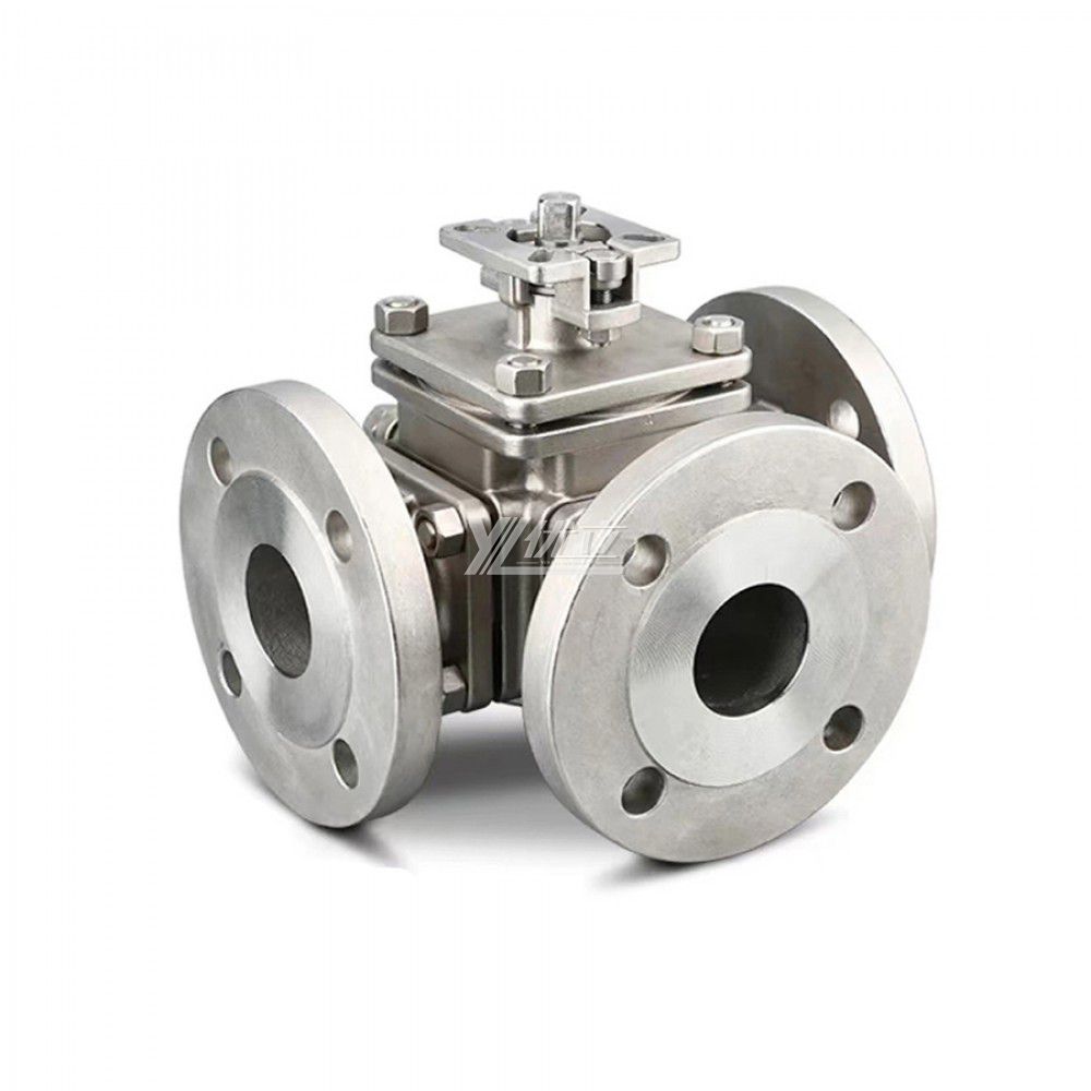 YOULI High Temperature ANSI 150LB 304 JIS 10K Stainless Steel 1.6mpa WCB Square Shape Flanged Three Way Ball Valve