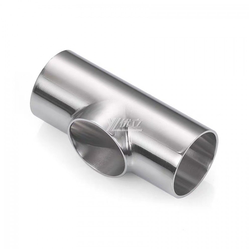 YOULI Hygienic Food Grade Sanitary Stainless Steel 304 SS316L 3A SMS DIN ISO Welded 3 Way Pipe Fitting Flat Welded Tee