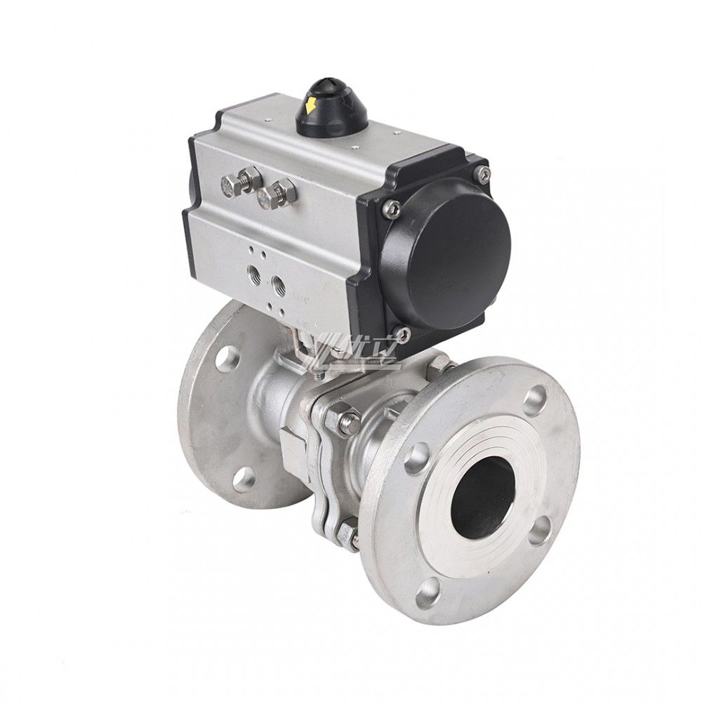 YOULI  High Temperature ANSI 150-300LB JIS 10K 304 316 Stainless Steel Pneumatic Actuator Flanged Ball Valve