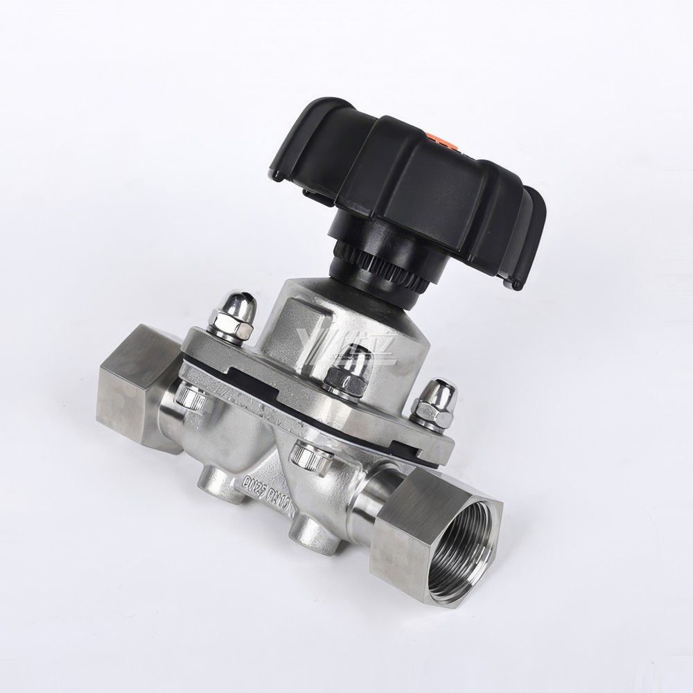 YOULI Hygienic Food Grade Sanitary Stainless Steel 316L Pharmaceutical Biological Straight Female Threaded Diaphragm Valve