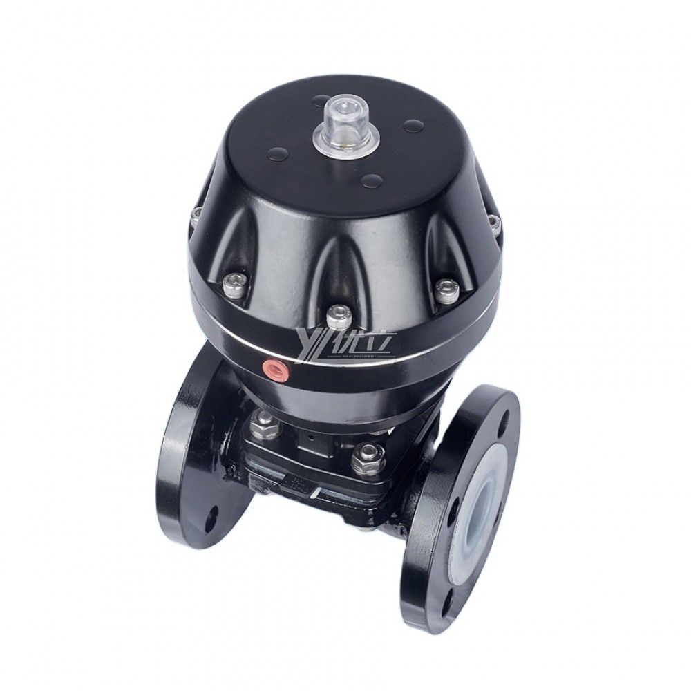 YOULI EG6B41F46 ANSI 150LB Stainless Steel 304 316 1.6mpa WCB Fluorine Lined F4 F46 PFA Pneumatic Flange Diaphragm Valve