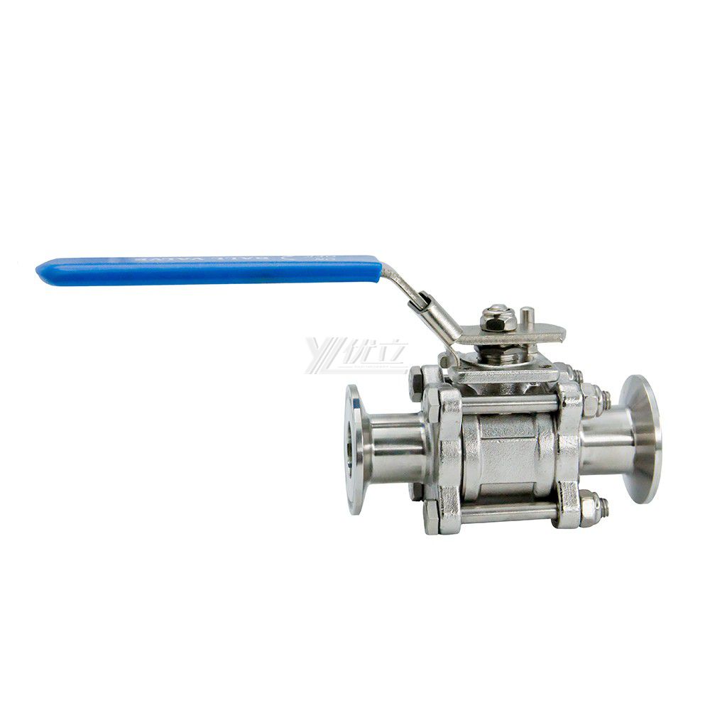 Stainless Steel Sanitary Manual Three-Piece Ball Valve with High Platform