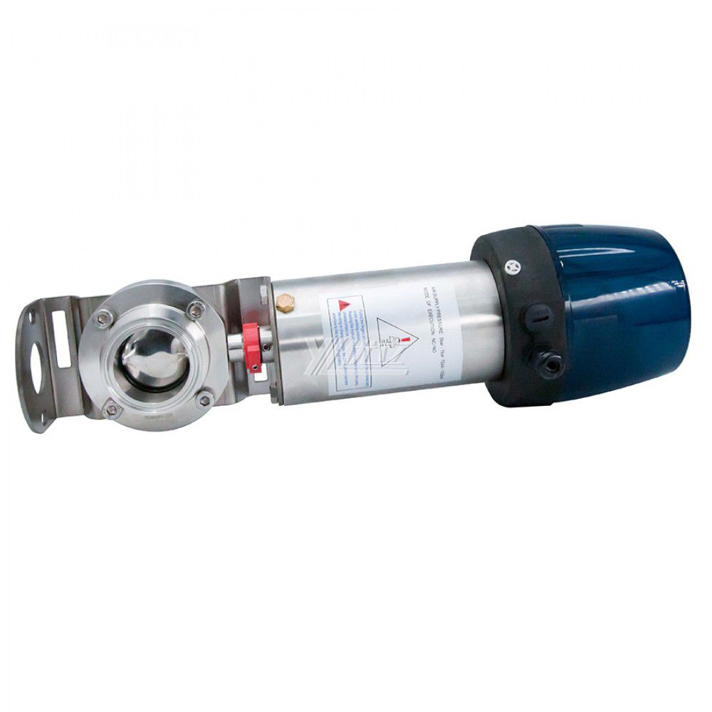 YOULI Hygienic Food Grade  Stainless Steel 3A/SMS/DIN 304 316 Silicon EPDM Sanitary Pneumatic Tri Clamped Butterfly Valve