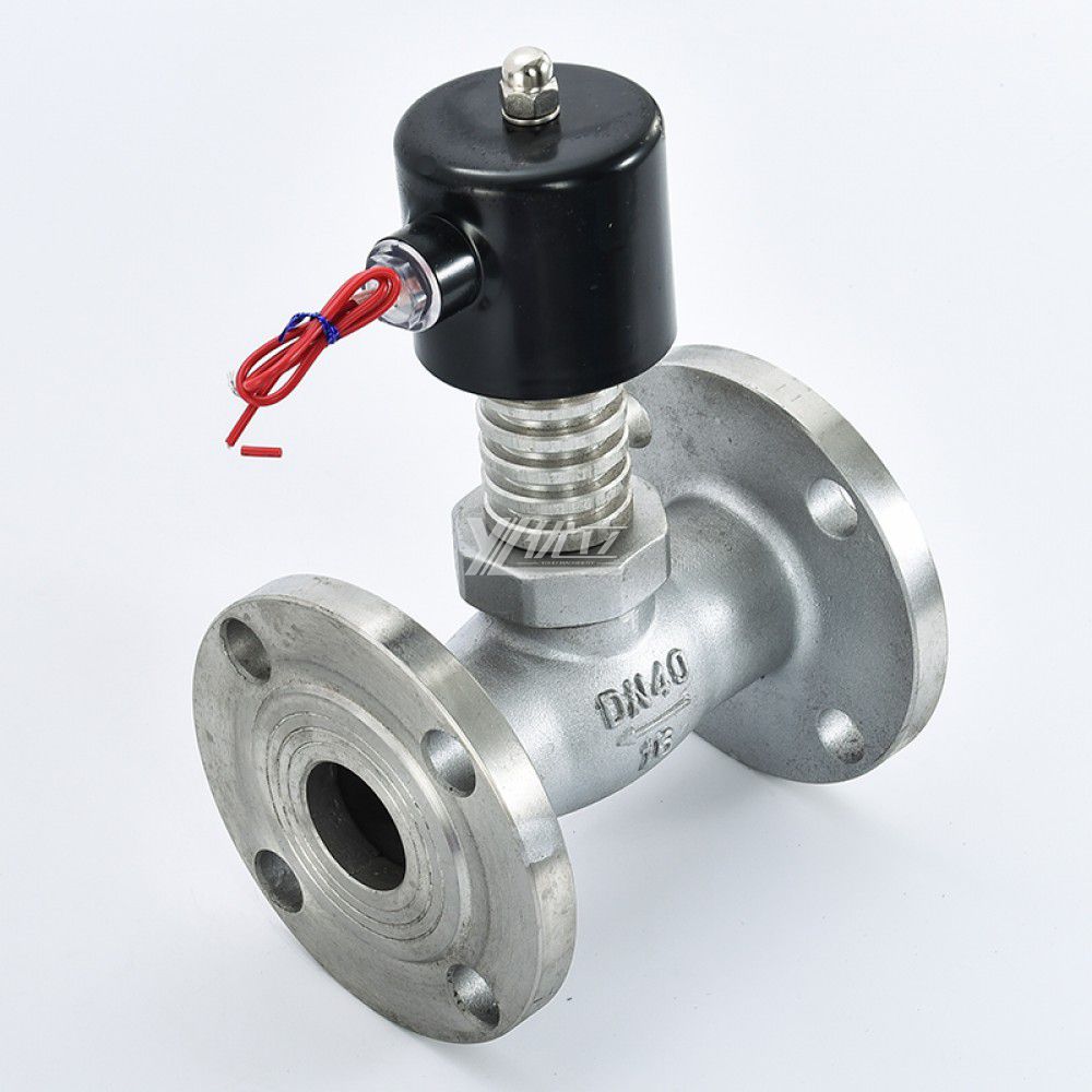 YOULI ZCG Stainless Steel 304 316 Steam High Temperature with Fin AC220V DC24V Normal Close Gas Flanged Solenoid Valve
