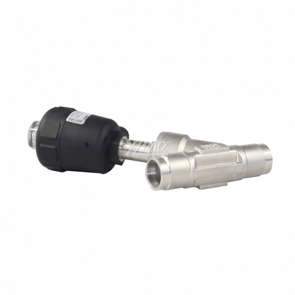 YOULI Stainless Steel High Temperature Steam 1.6mpa 304 316  Plastics Head Pneumatic Butt Welded Angle Seat Valve