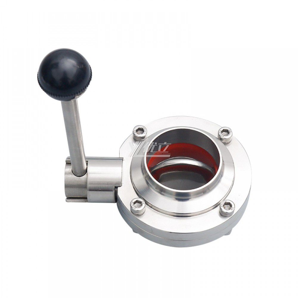 Stainless Steel SS304 Hygienic Weld Butterfly Valve with Multi-Position Handle