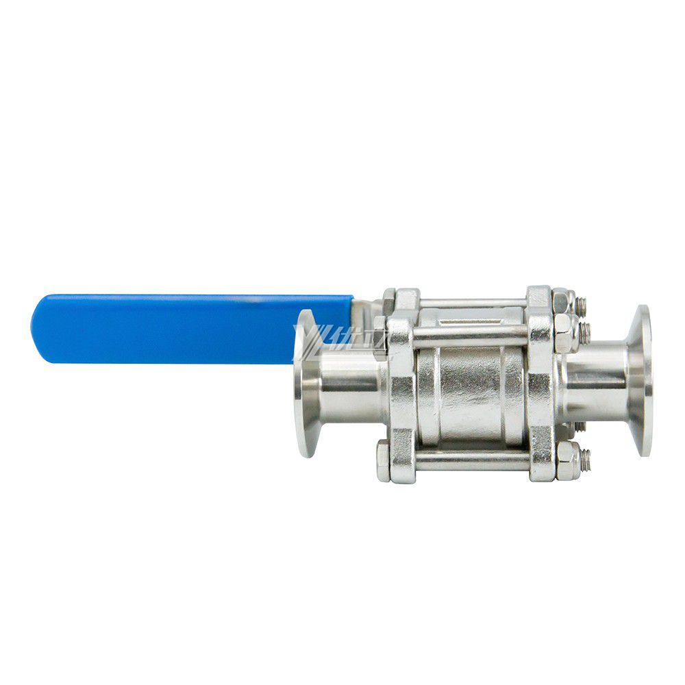 Stainless Steel Sanitary Manual Three-Piece Ball Valve with High Platform