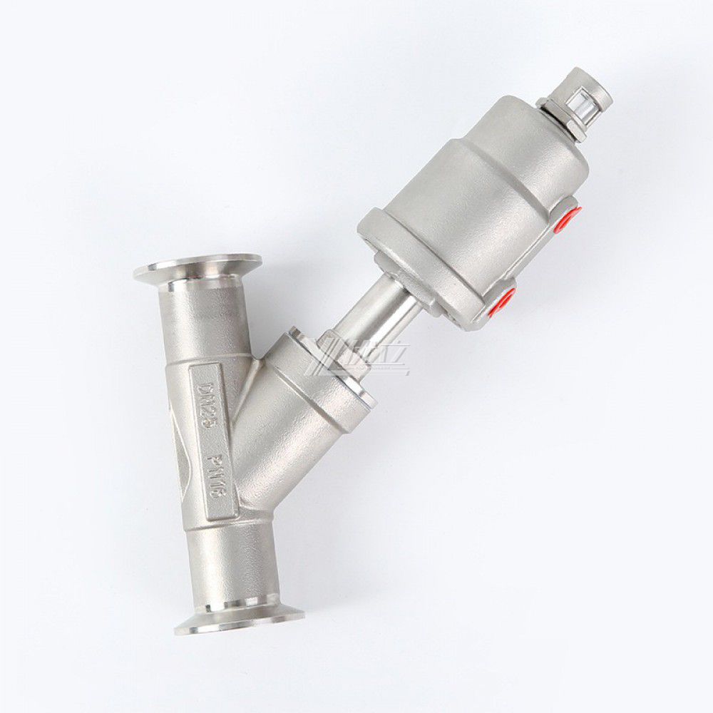 YOULI Premium High Temperature Steam 1.6mpa 304 316 Clamp 50.5mm Stainless Steel Head Pneumatic Tri-Clover Angle Seat Valve