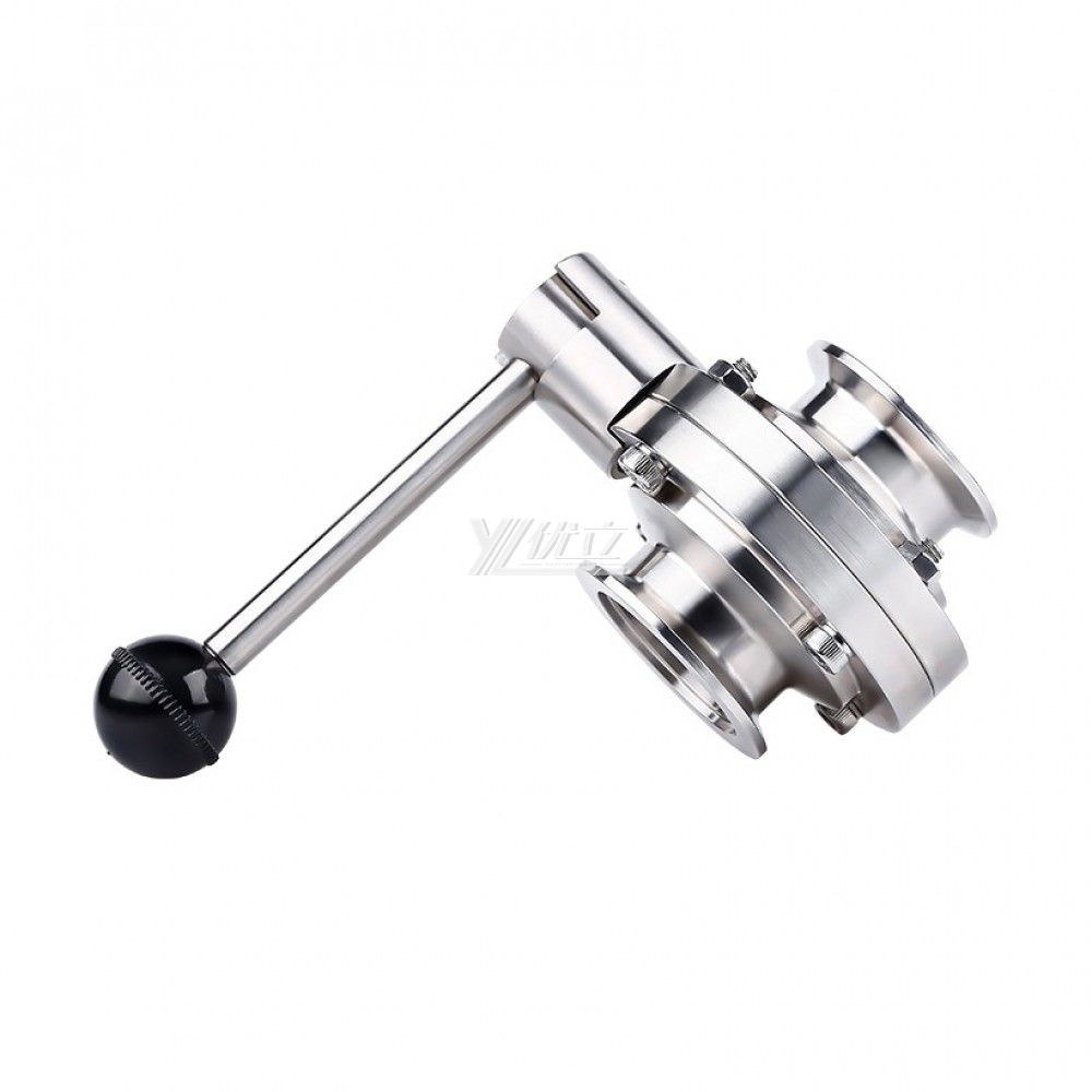 YOULI Hygienic Food Grade Stainless Steel 3A/SMS/DIN 304 316 KF Sanitary Manual Vacuum Butterfly Valve