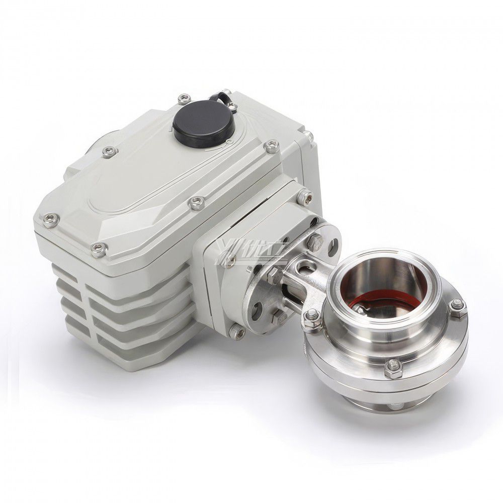 YOULI Hygienic Food Grade Stainless Steel 304 316L DC24V Sanitary Electric Tri Clamped Motorized butterfly Valve