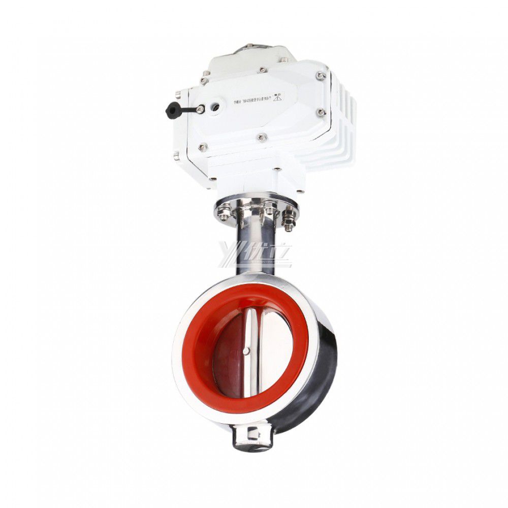 YOULI Hygienic Food Grade Stainless Steel 3A/SMS/DIN 304 316L Motorized DC24V Sanitary Electric Wafer Butterfly Valve