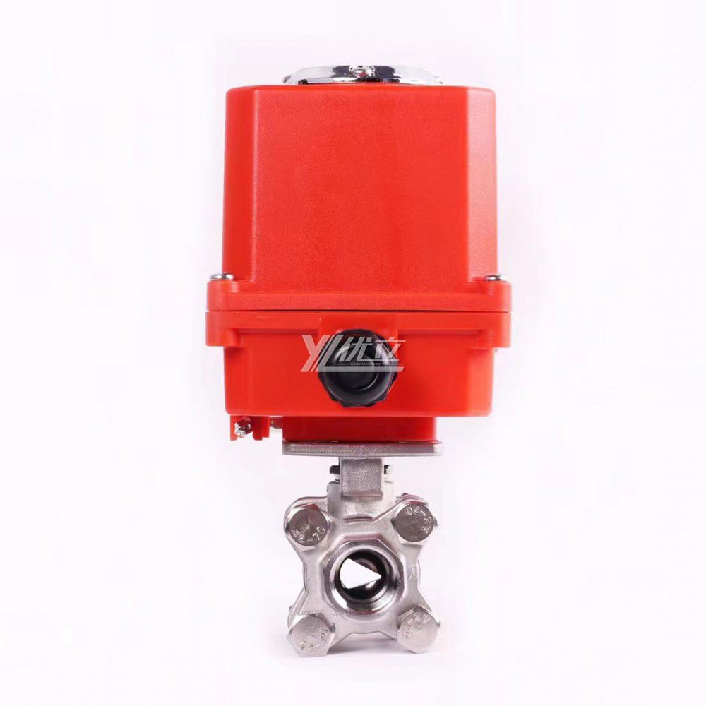 YOULI Customized NPT BSP 1.6mpa 304 316 AC220V  Ball V Type Motorized Electric Actuator 3-piece Thread Ball Valve