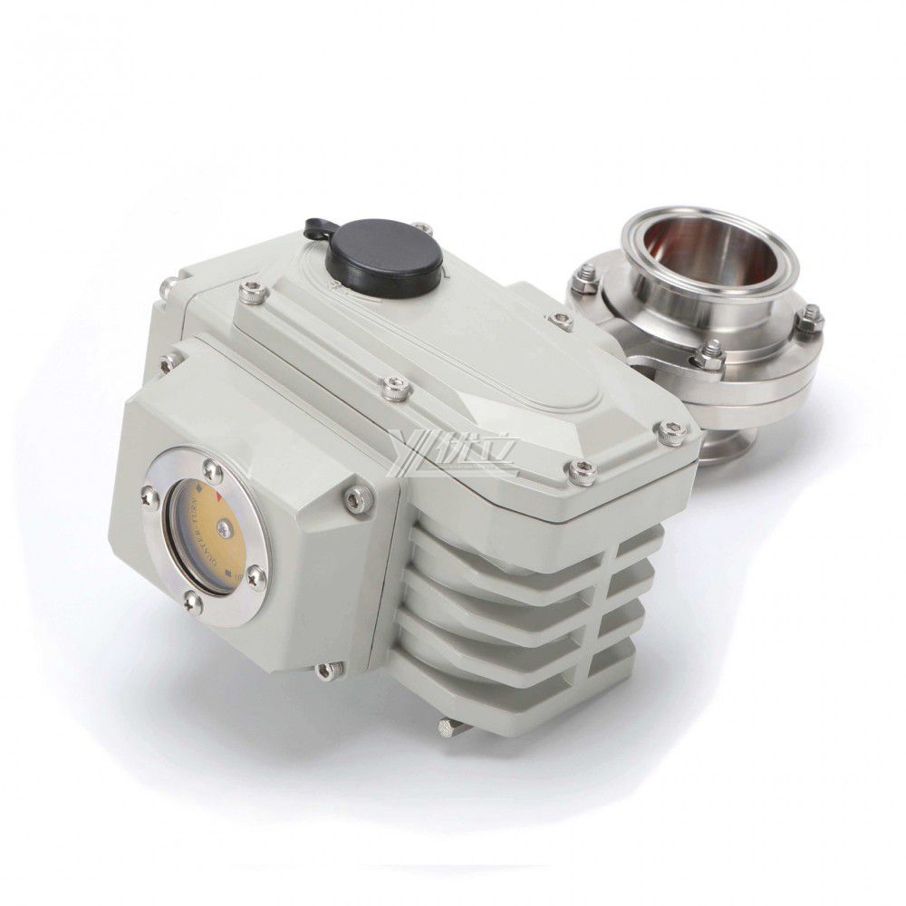 YOULI Hygienic Food Grade Stainless Steel 304 316L DC24V Sanitary Electric Tri Clamped Motorized butterfly Valve