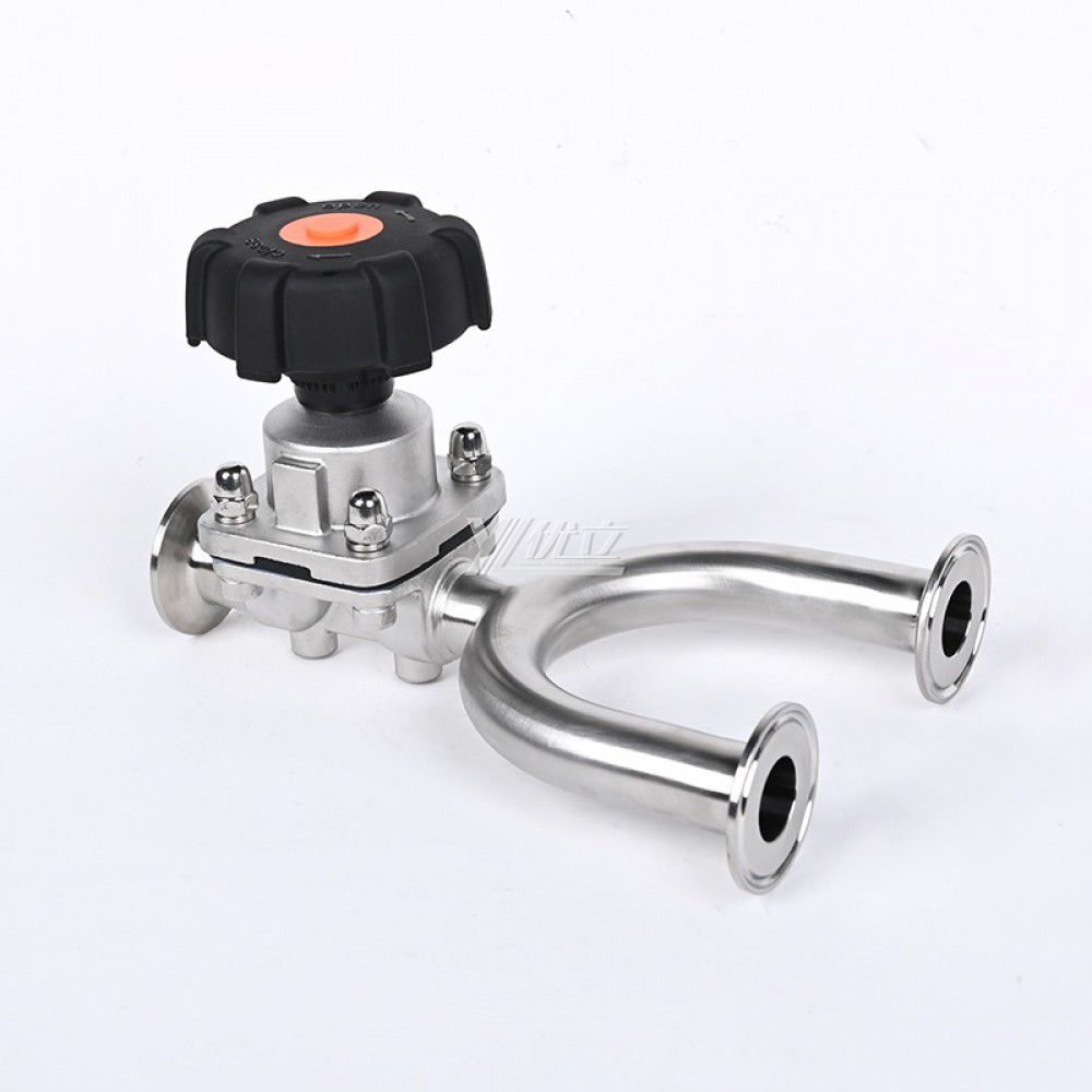 YOULI Hygienic Food Grade Sanitary Stainless Steel 316L Pharmaceutical Biological Manual U Type Tri Clamped Diaphragm Valve