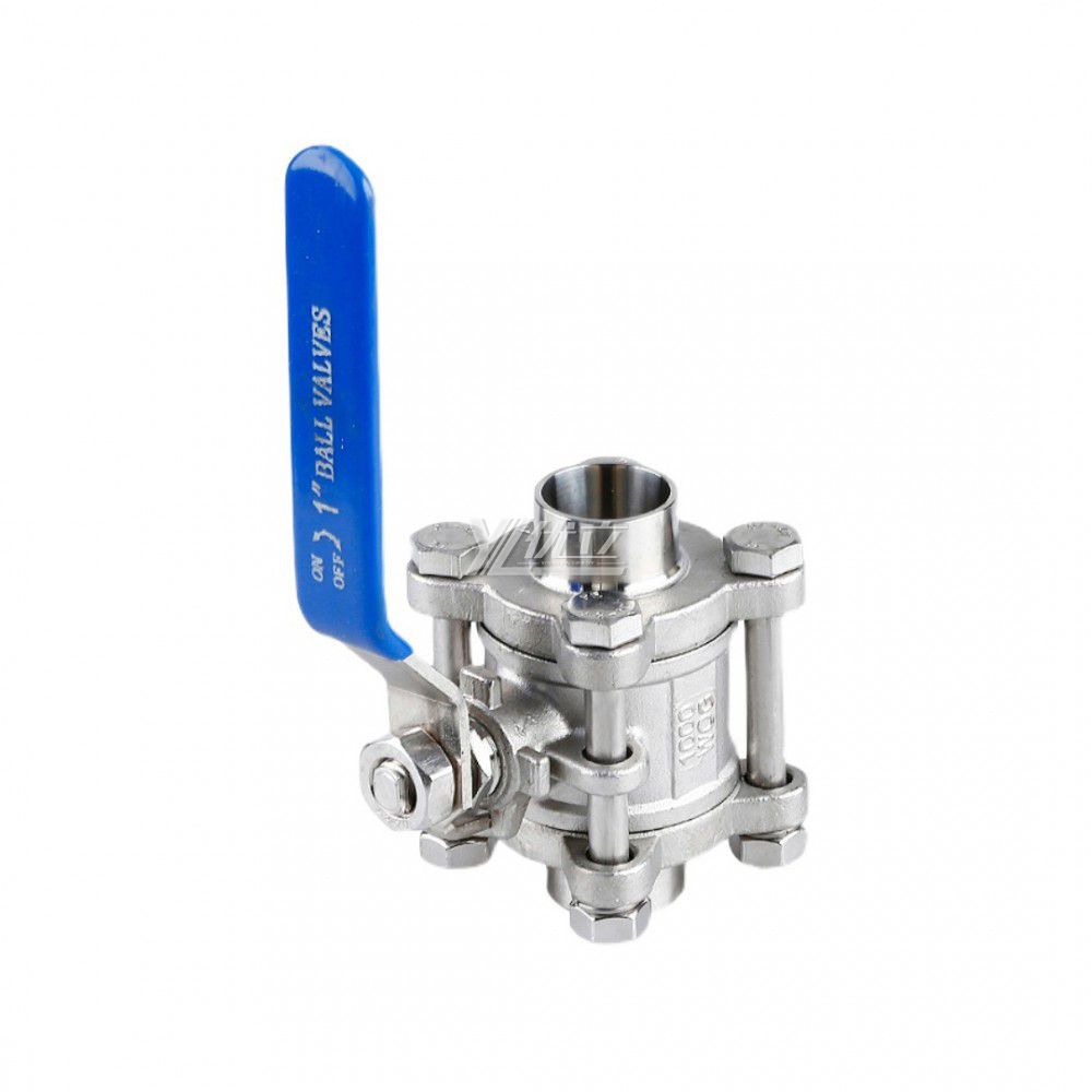 YOULI Hygienic Food Grade Sanitary Stainless Steel 304 316L Beverage,milk Drink 3PC Double Butt Welded Ball Valve