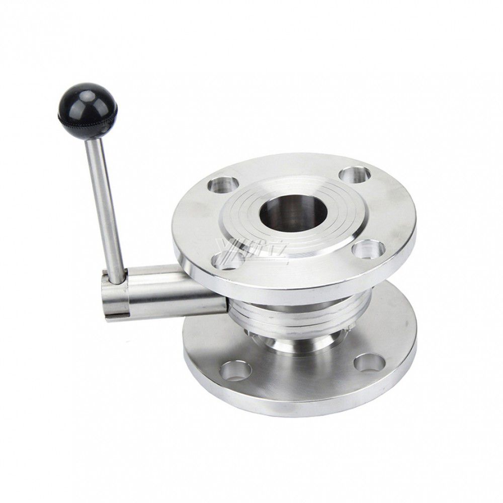 YOULI Hygienic Food Grade Stainless Steel 3A/SMS/DIN 304 316L Silicon Lever Handle Sanitary Manual Flnaged Butterfly Valve