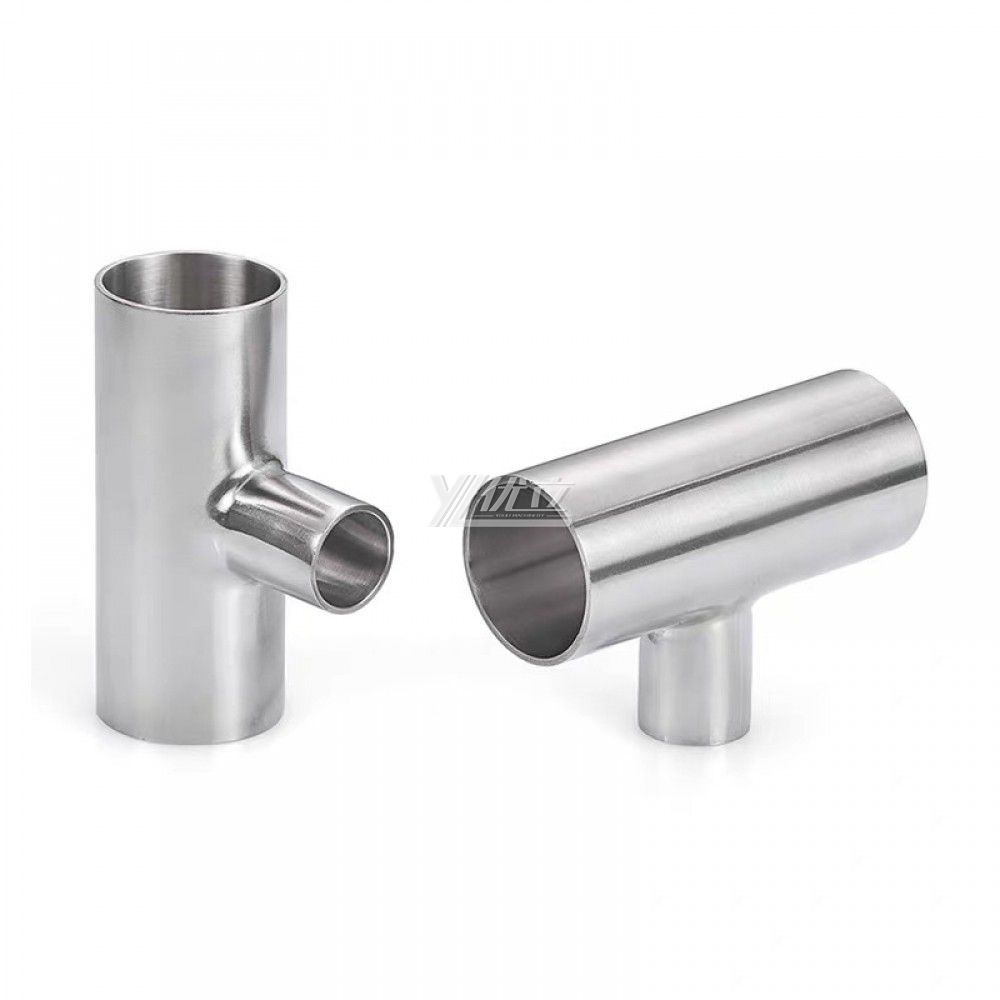 YOULI Hygienic Food Grade Sanitary Stainless Steel 304 SS316L 3A SMS DIN ISO Welded 3 Way Pipe Fitting Reducing Welded Tee