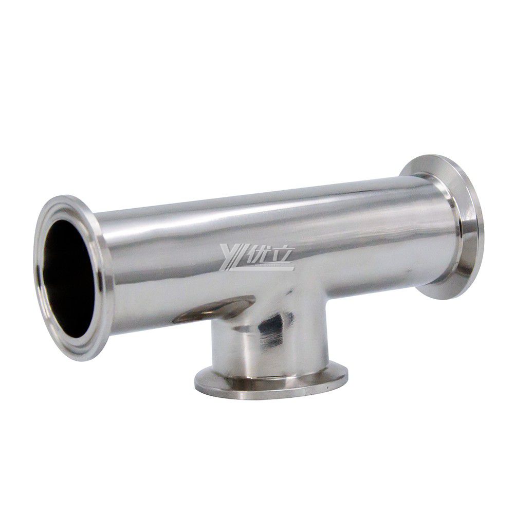 YOULI Hygienic Food Grade Sanitary Stainless Steel 304 SS316L Clamp Straight End Short Flat Equal Tee