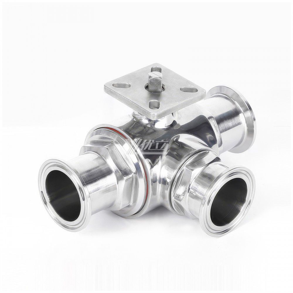 YOULI Hygienic Food Grade Sanitary Stainless Steel 304 316 Non Retention Manual 3 Way Tri Clamped Ball Valve