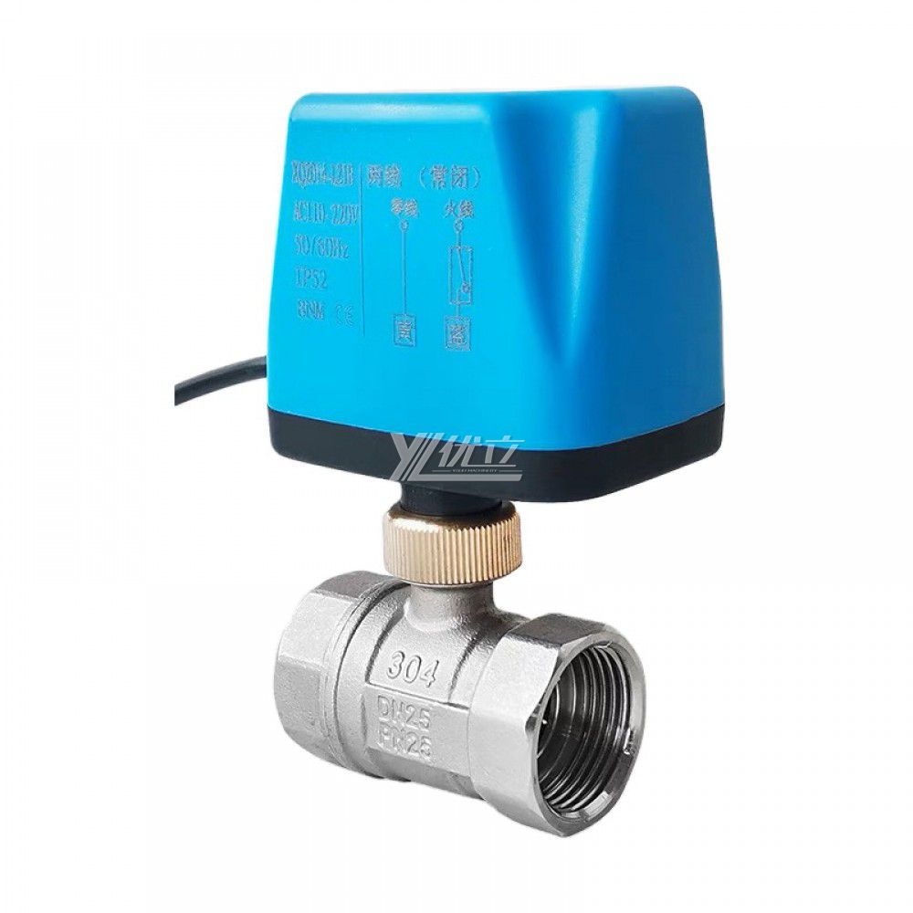 YOULI NPT BSP 1.6mpa Stainless Steel 304 Brass DC12V DC24V AC220V Mini Motorized Electric Two Way Thread Ball Valve
