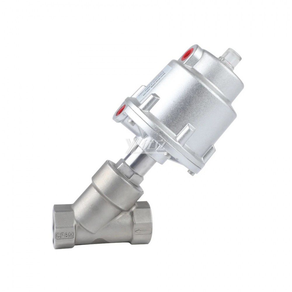 YOULI 304 316 BSP NPT RC Aluminum Alloy Head GM Pneumatic Female Screw Threaded Angle Seat Valve