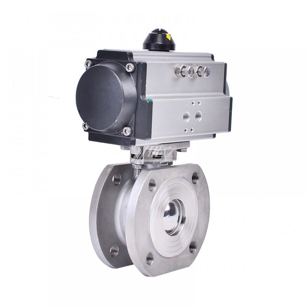 YOULI ANSI 150LB Jis 10k Pn16 304 316 Stainless Steel Flange Pneumatic Actuator Italy-type Thin Wafer Ball Valve