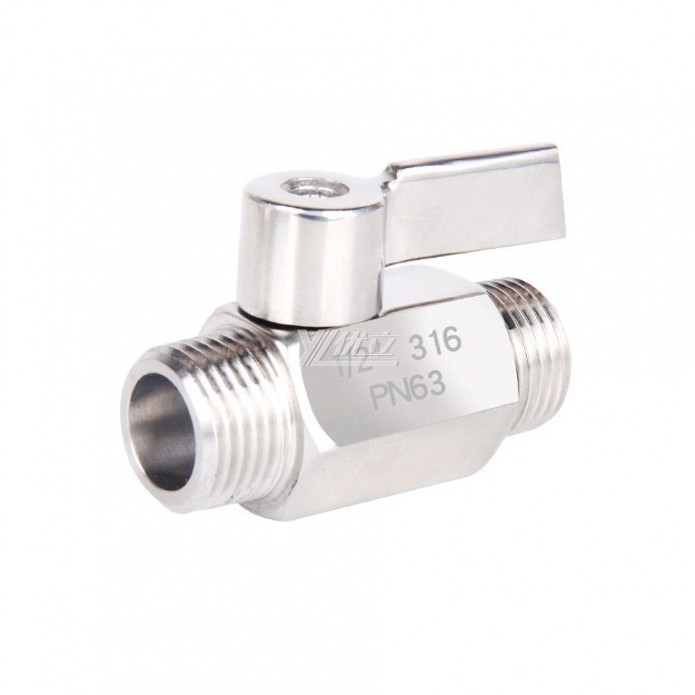YOULI Best-selling 1/8" 1/4" 3/8"  RC NPT BSP 1000WOG PN63 304 316 Stainless Steel Manual Mini Double Male Threaded Ball Valve