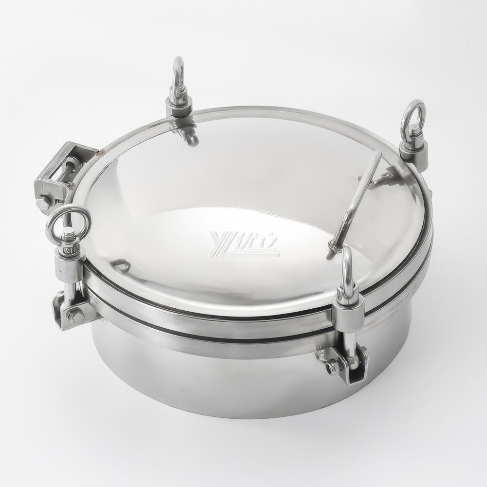 YOULI Hygienic Food Grade SS 304 316L Stainless Steel 0-6bar Cover Pressure Tanks Sanitary Round Outward Manhole Manway