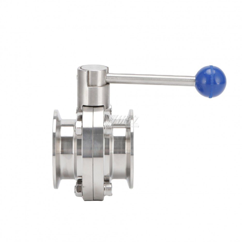 YOULI Hygienic Food Grade Stainless Steel 3A/SMS/DIN 304 316L Silicon Lever Handle Sanitary Manual Tri Clamped Butterfly Valve