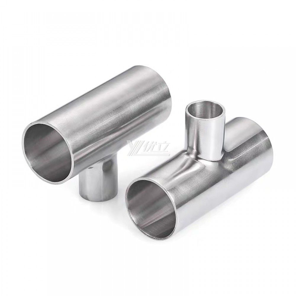 YOULI Hygienic Food Grade Sanitary Stainless Steel 304 SS316L 3A SMS DIN ISO Welded 3 Way Pipe Fitting Reducing Welded Tee