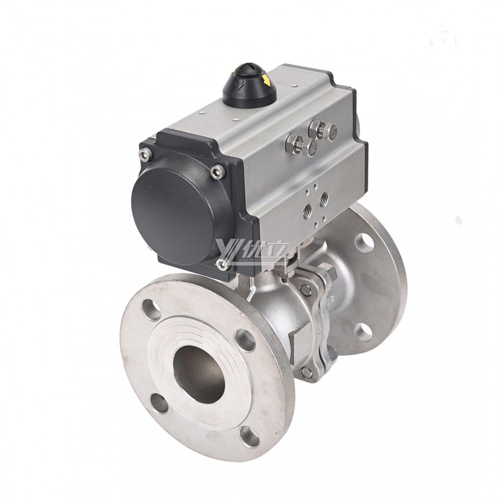 YOULI  High Temperature ANSI 150-300LB JIS 10K 304 316 Stainless Steel Pneumatic Actuator Flanged Ball Valve