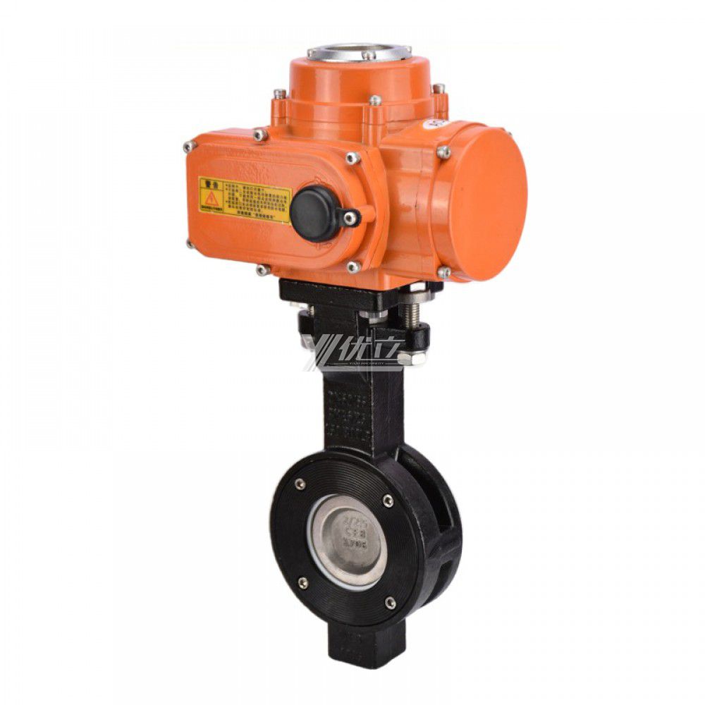 YOULI ANSI 150LB Stainless Steel Carbon Steel AC220V High Temperature Electric Double Eccentric Wafer butterfly Valve 12"