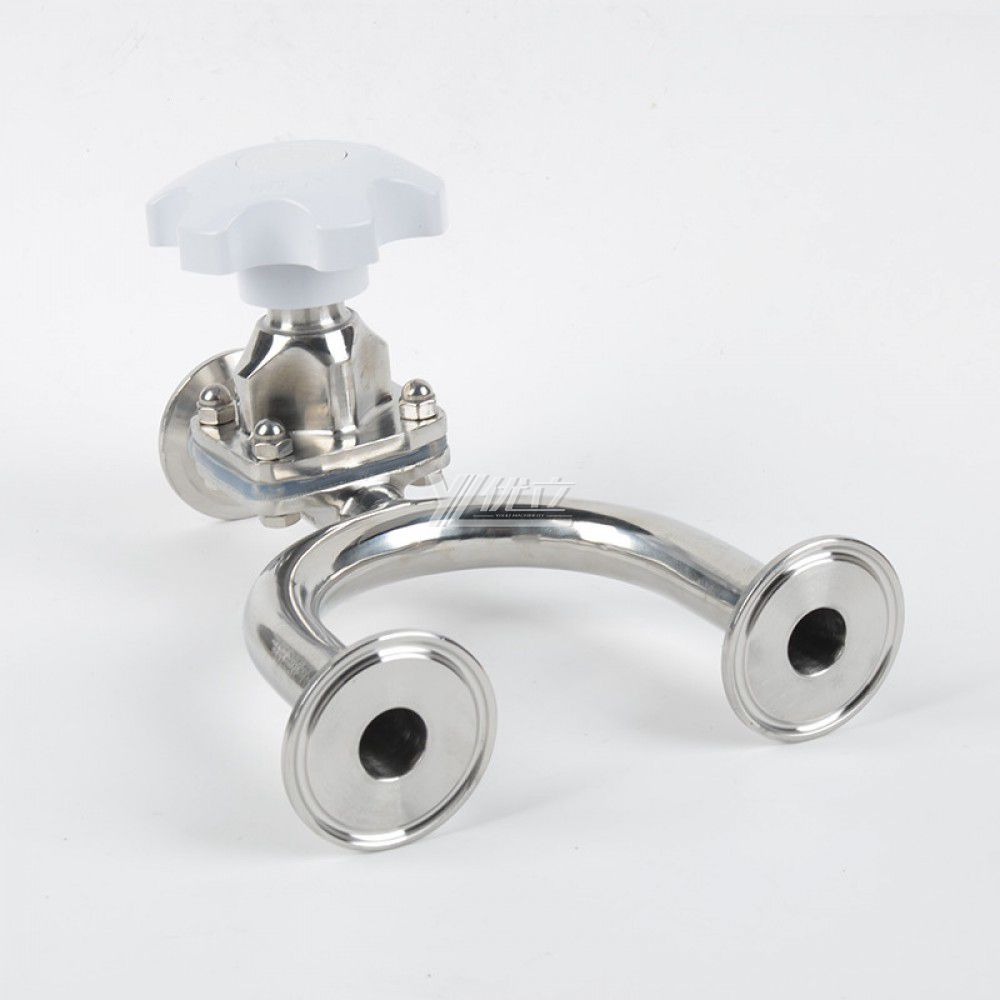 YOULI Medicine Hygienic Food Grade Sanitary Stainless Steel 304 316L Silicone Membrane Manual U Type Tri Clamped Diaphragm Valve