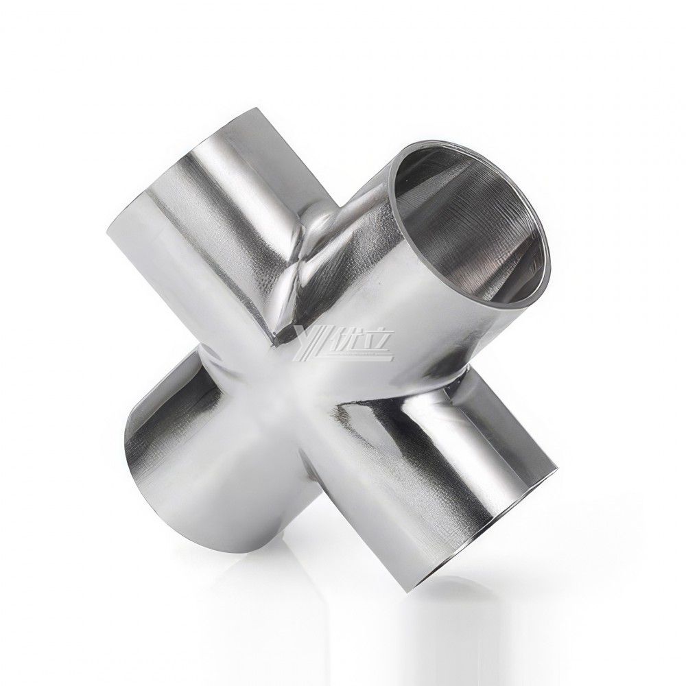 YOULI Hygienic Food Grade Sanitary Stainless Steel 304 SS316L 3A SMS DIN ISO Pipe Fitting Equal Welded Cross