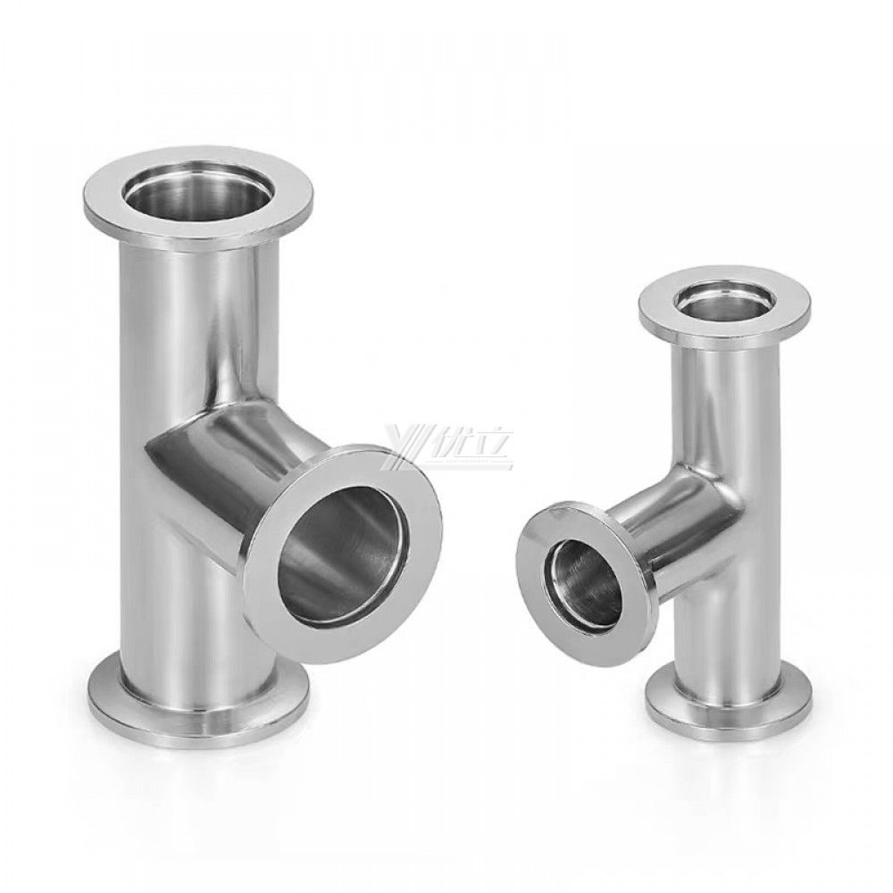 YOULI Hygienic Food Grade Sanitary Stainless Steel 304 SS316L KF25 KF40 KF50 3 Way Tri-clamp Pipe Fitting Vacuum Equal Tee
