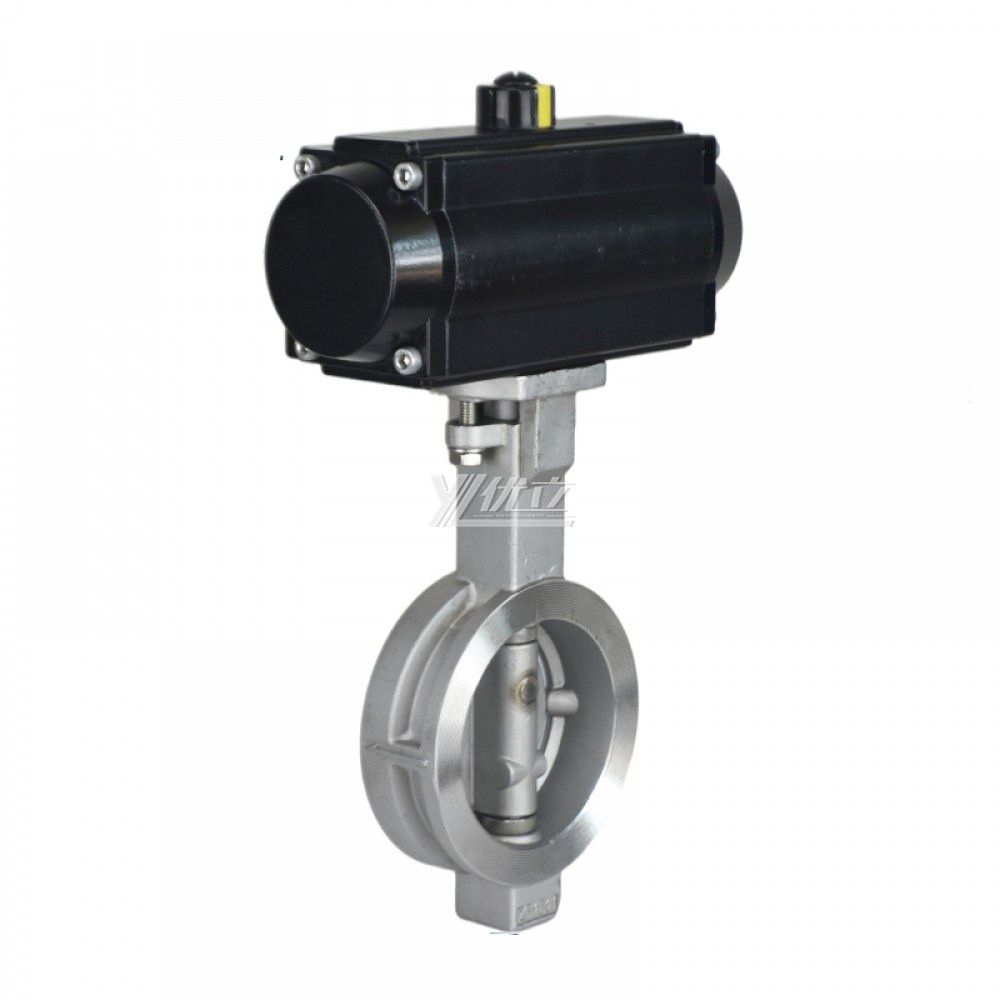 YOULI ANSI 150LB  Stainless Steel Pn16 Carbon Steel Pneumatic High Performance Double Eccentric Wafer Butterfly Valve