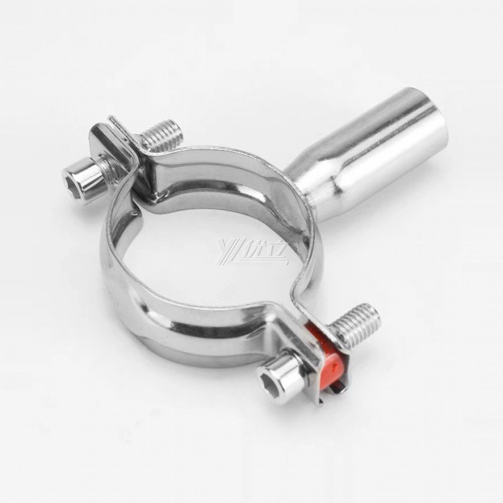 YOULI Sanitary Pipe Fittings Tri Clamp Tube Hex Pipe Holder Stainless Steel 304 With Handle Bar Welded Round Pipe Holder