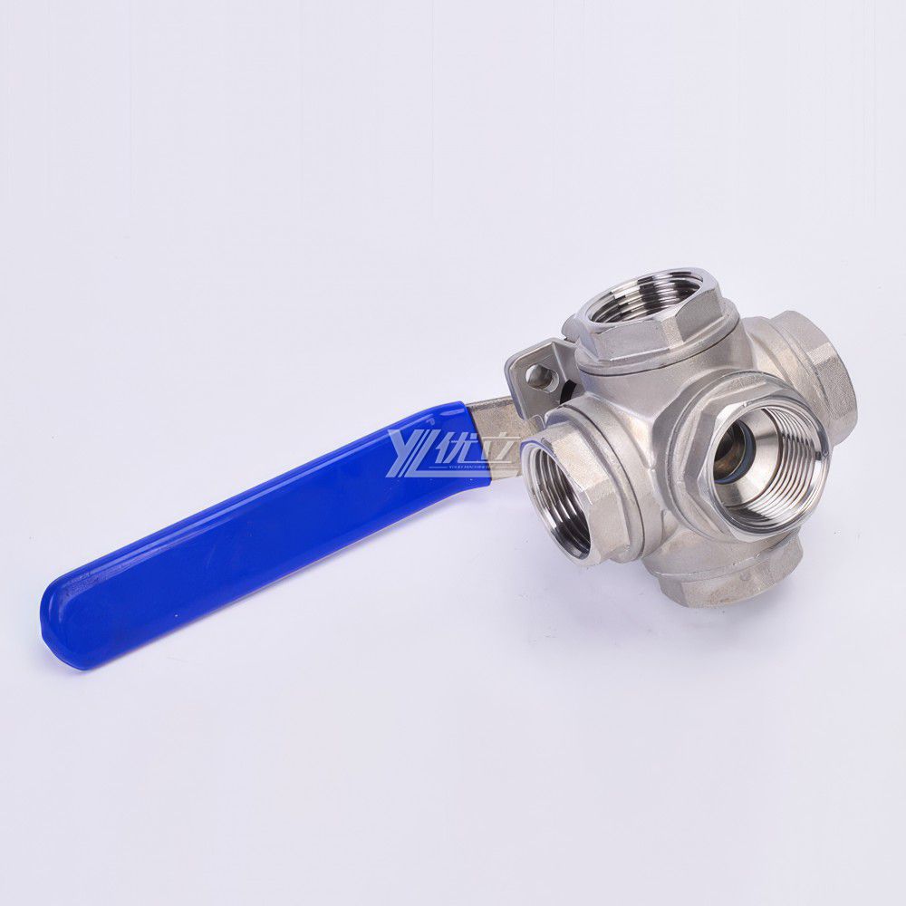 YOULI high quality High temperature ISO 5211 NPT BSP 1.6mpa 1000WOG stainless steel 304 316 5 way thread Ball Valve