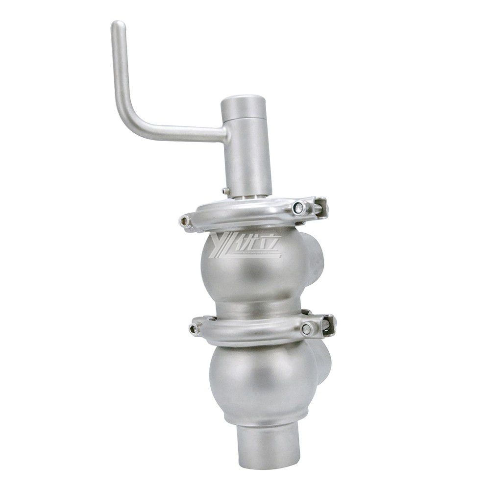 YOULI Hygienic Food Grade Sanitary Stainless Steel 304 316L Stop Manual LL Type Butt Welded Cut-off Reversing Divert Valve